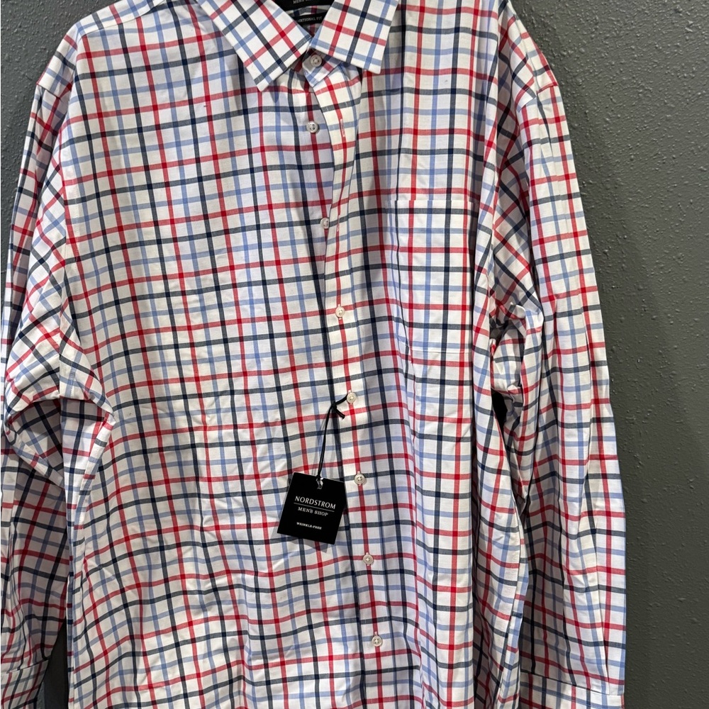 Nordstrom Men's Shop Red and Blue Checkered Shirt